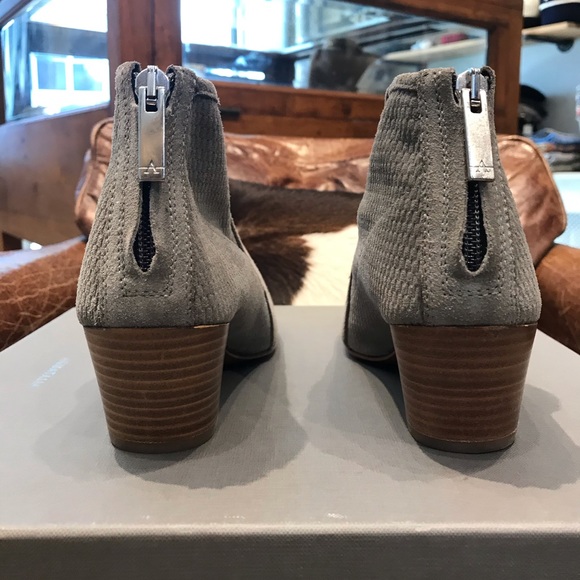 Aquatalia Grey Booties with Wooden Heel - Picture 3 of 4